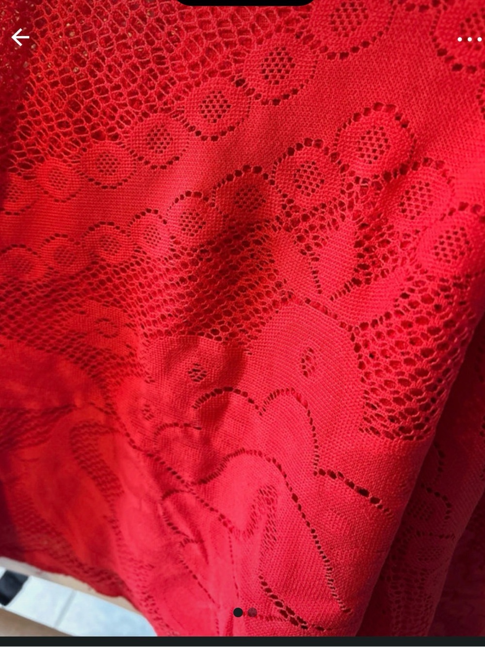 Red Lace-Style Kitchen Tablecloth
